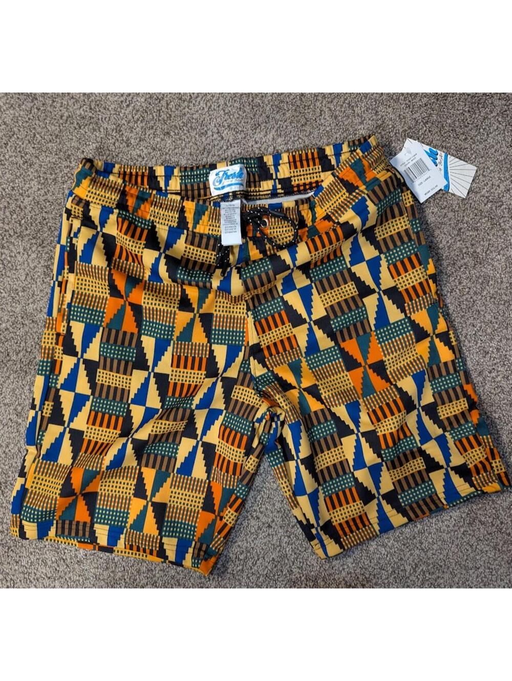 Fresh by Drill Clothing Co Shorts Size Large L NWT Kente African Tribal Pattern